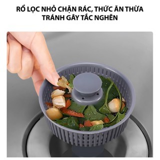 Bộ Lọc Rác Bồn Rửa Bát ABS 3 in 1 Ngăn mùi hôi côn trùng, Nút chặn thoát nước, Khay giỏ lọc thức ăn thừa