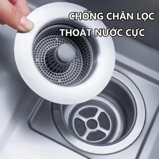 Bộ Lọc Rác Bồn Rửa Bát ABS 3 in 1 Ngăn mùi hôi côn trùng, Nút chặn thoát nước, Khay giỏ lọc thức ăn thừa