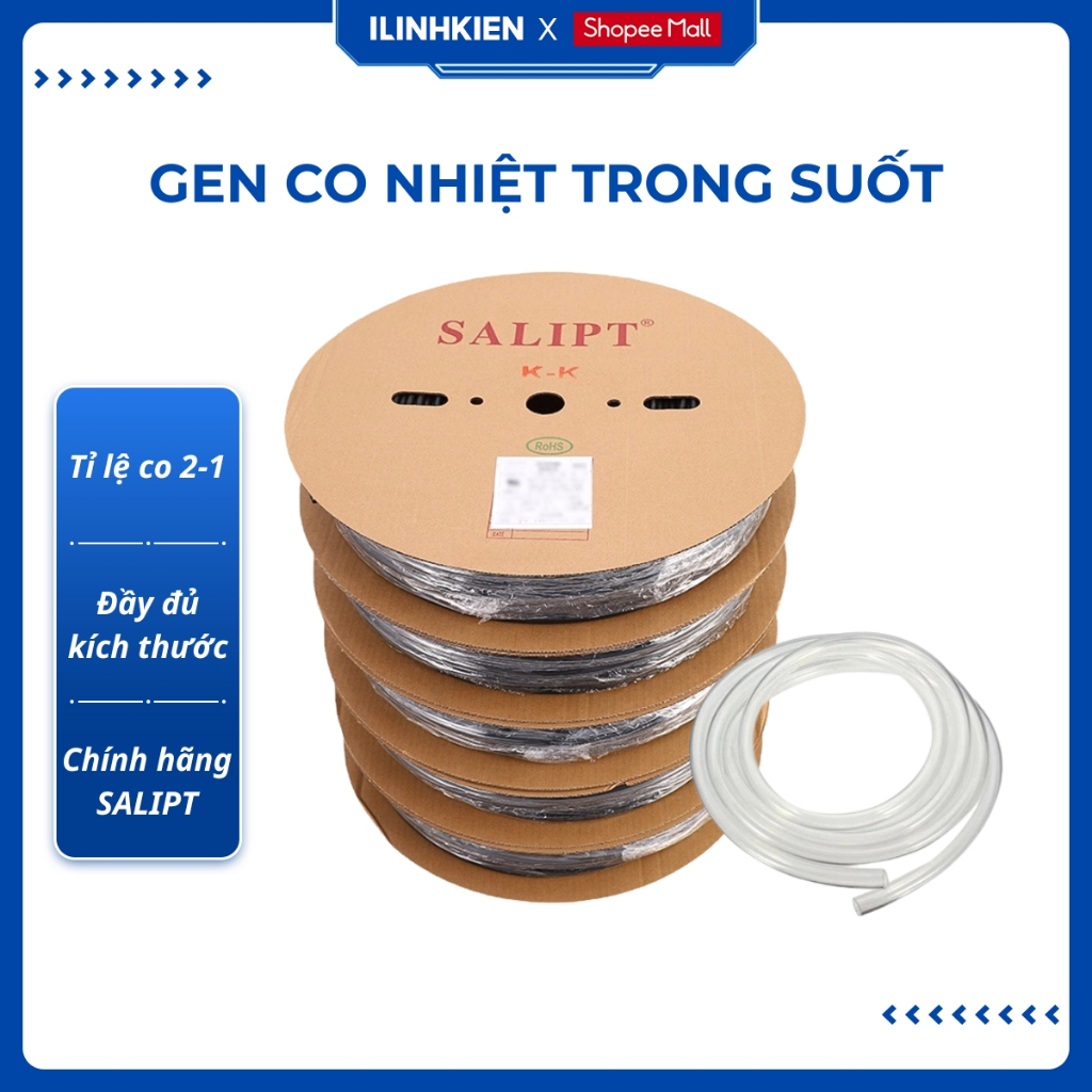 Gen co nhiệt cách điện trong suốt 1mm-10mm dài 5 mét chất lượng ilinhkien