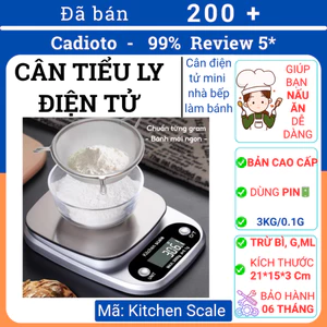 Cân Tiểu Ly 3Kg Nhà Bếp Điện Tử Mini | Cân Gia Vị, Làm Bánh Chuẩn Từng Gram Chông Nước