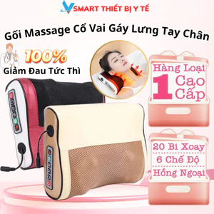 Máy Mát Xa Xung Điện Trung Tần Cộng Hưởng Từ, Gối Massage Bơm Hơi Tự Động Giảm Đau Cổ Vai Gáy