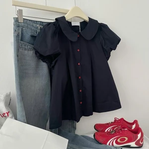 Áo babydoll khuy màu Nave Top ୨୧ by Vintagevibes.