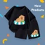 Bộ Cotton Cộc Tay Cho Bé – Hình CapyBara Uống Dừa Trên Phao, Mặc Cả Ngày (M 235)