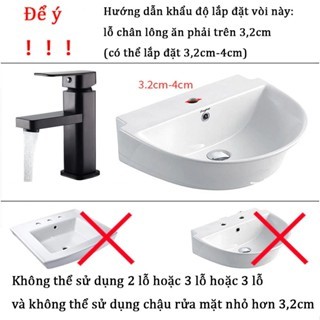 Vòi lavabo, vòi rửa mặt dáng vuông cao cấp nóng lạnh Thép không gỉ sơn phủ nano đen cao cấp