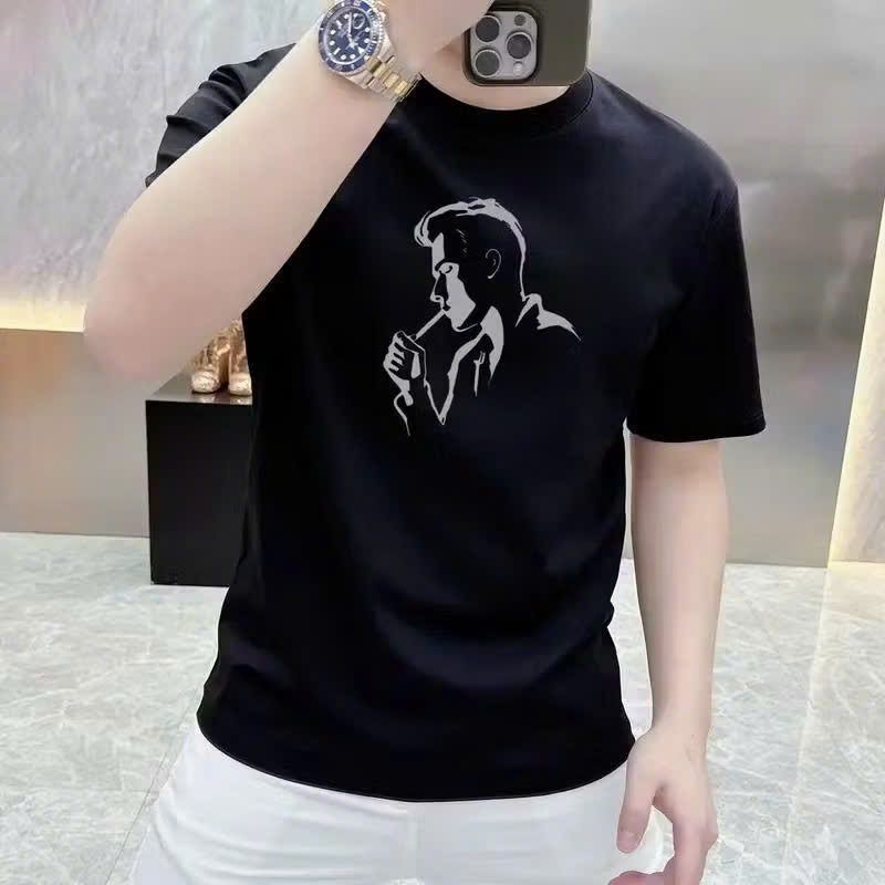 Áo phông nam cổ tròn in họa tiết, chất thun cotton co giãn phong cách trẻ trung năng động