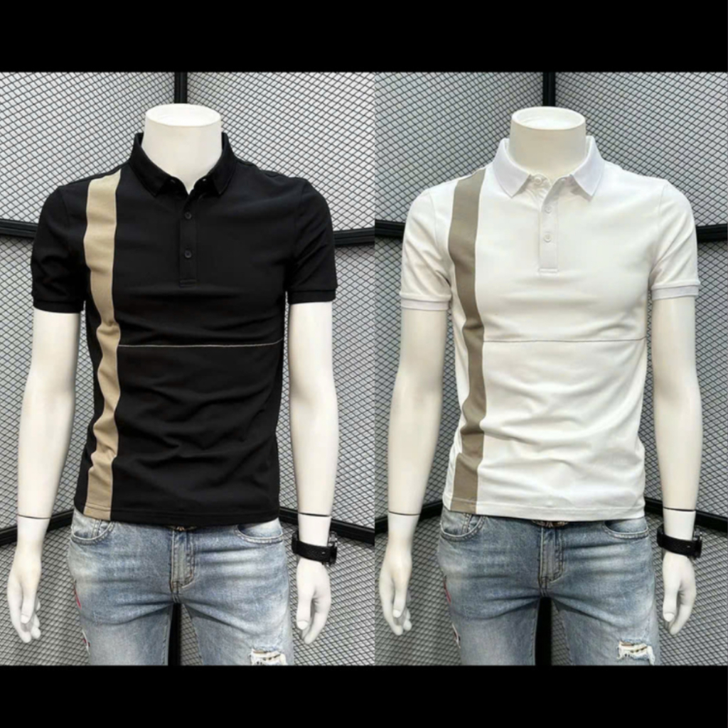 Áo thun nam cổ trụ in Logo chữ HEA cực đẹp, vải cotton co giãn thoáng mát trẻ trung năng động Có Cổ Polo Menswear Shirt