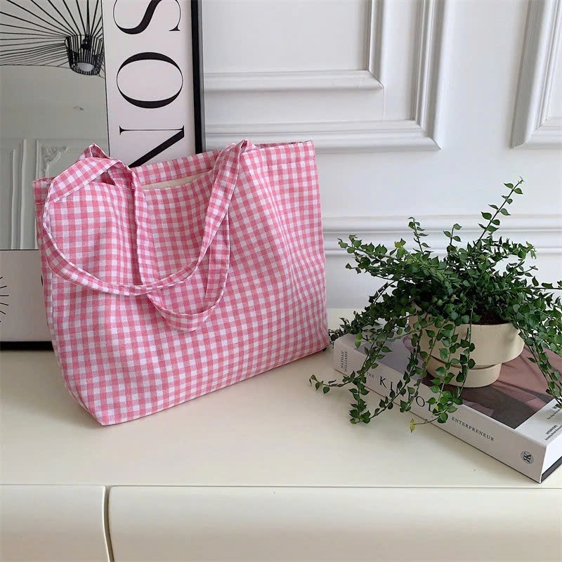 Túi Tote Caro Nhiều Màu Siêu Xinh – Túi Vải Canvas Form Rộng Đi Học, Đi Chơi  – Túi Nhà Bối T23 | BigBuy360 - bigbuy360.vn