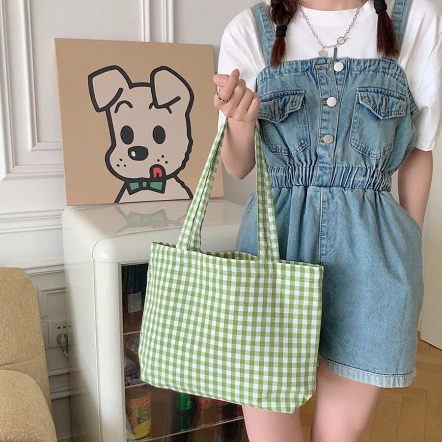 Túi Tote Caro Nhiều Màu Siêu Xinh – Túi Vải Canvas Form Rộng Đi Học, Đi Chơi  – Túi Nhà Bối T23 | BigBuy360 - bigbuy360.vn