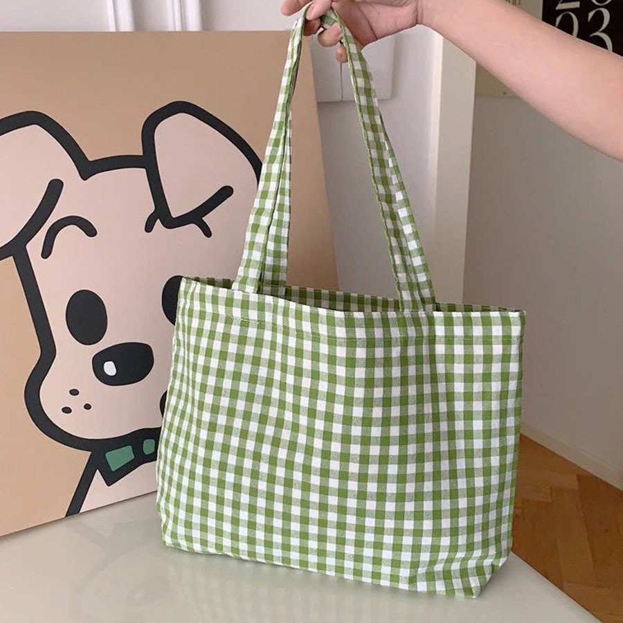 Túi Tote Caro Nhiều Màu Siêu Xinh – Túi Vải Canvas Form Rộng Đi Học, Đi Chơi  – Túi Nhà Bối T23 | BigBuy360 - bigbuy360.vn