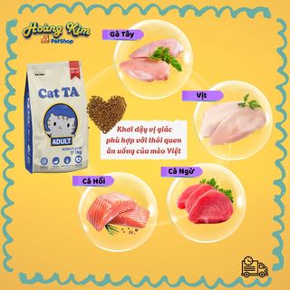 Hạt mèo Cat TA (4,5kg) Thức ăn mèo trưởng thành thịt gà tây, vịt, cá/ Công nghệ Hàn Quốc ( Kèm quà )