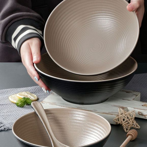 Bát Melamine Họa Tiết Xoắn Ốc Hai Màu - Phong Cách Bắc Âu Cao Cấp 160025-62