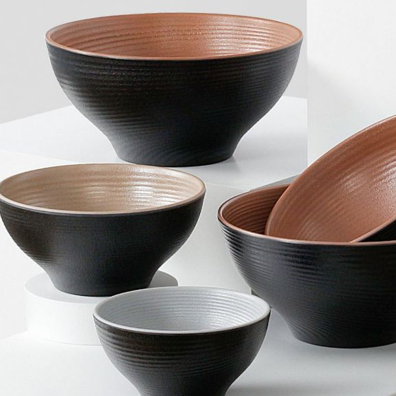 Bát Melamine Họa Tiết Xoắn Ốc Hai Màu - Phong Cách Bắc Âu Cao Cấp 160025-62