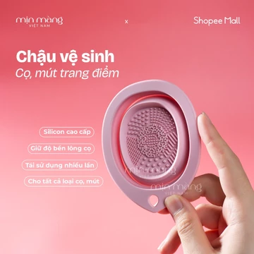 Dụng Cụ Vệ Sinh Cọ Trang Điểm Bằng Silicone, Chậu Giặt Cọ Trang Điểm Mút Trang Điểm Gấp Gọn Màu Hồng