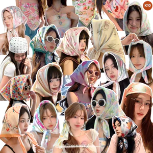 70cm-Khăn Bandana vuông dùng quàng cổ, trùm đầu, làm áo,buộc cùng túi, buộc tóc style đồng quê Pháp (K10)-P1
