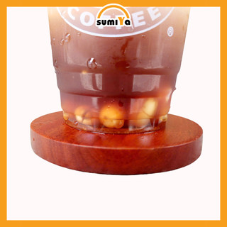 Lót ly gỗ tự nhiên bo tròn, đế lót ly chống thấm bảo vệ bàn, chống thấm nước – decor bàn uống trà
