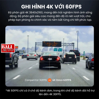 Camera 70mai 4K Omni X800 4K với HDR, cảm biến ảnh Sony Starvis 2 ,xem Online với bộ Kit 4G Up04
