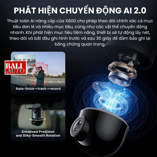 Camera 70mai 4K Omni X800 4K với HDR, cảm biến ảnh Sony Starvis 2 ,xem Online với bộ Kit 4G Up04