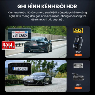 Camera 70mai 4K Omni X800 4K với HDR, cảm biến ảnh Sony Starvis 2 ,xem Online với bộ Kit 4G Up04