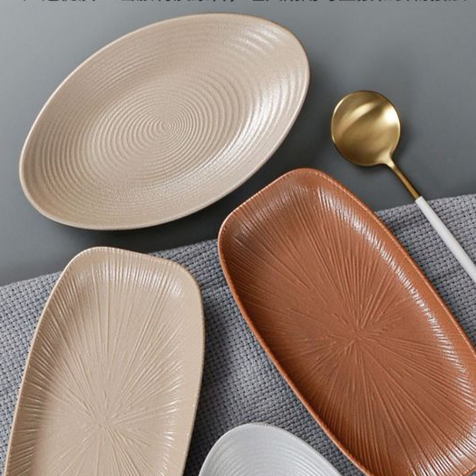 Đĩa Soài Melamine Họa Tiết Xoắn Ốc Hai Màu - Phong Cách Bắc Âu Cao Cấp 160030-85