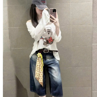 Áo Thun Giấy Dài Tay Cổ Tròn Form Rộng Hình Mixkey Dễ Thương