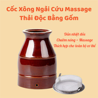 Cốc xông ngải cứu gốm sứ chịu nhiệt cao – Dụng cụ xông hơ, trị liệu giảm đau, cạo gió thư giãn