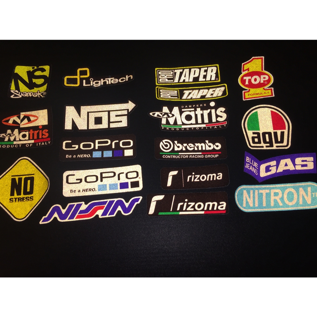 18 mẫu logo phản quang 3M decal cao cấp chống nước. Hình dán sắc nét, bền màu, dính chặt.