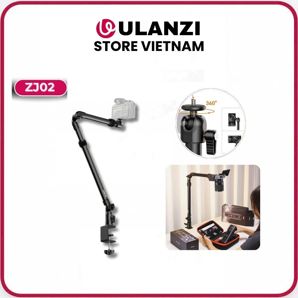 Tay arm Ulanzi ZJ02 kẹp cạnh bàn
