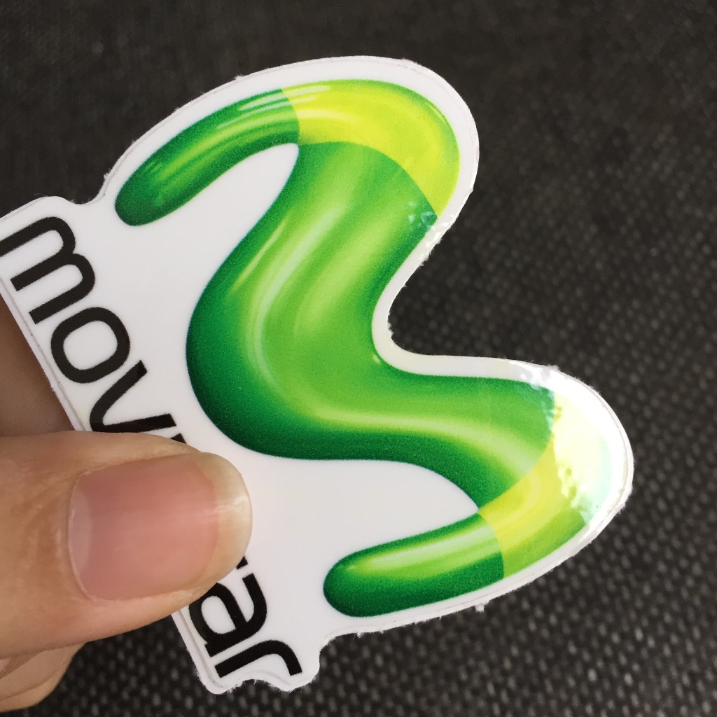Movistar 3B[5.7x5cm] decal cao cấp chống nước, sắc nét, bền màu, dính chặt. Hình dán logo trang trí mọi nơi