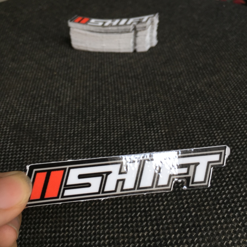 SHIFT [8X1.5cm] decal cao cấp chống nước, sắc nét, bền màu, dính chặt. Hình dán logo trang trí mọi nơi, in theo yêu cầu
