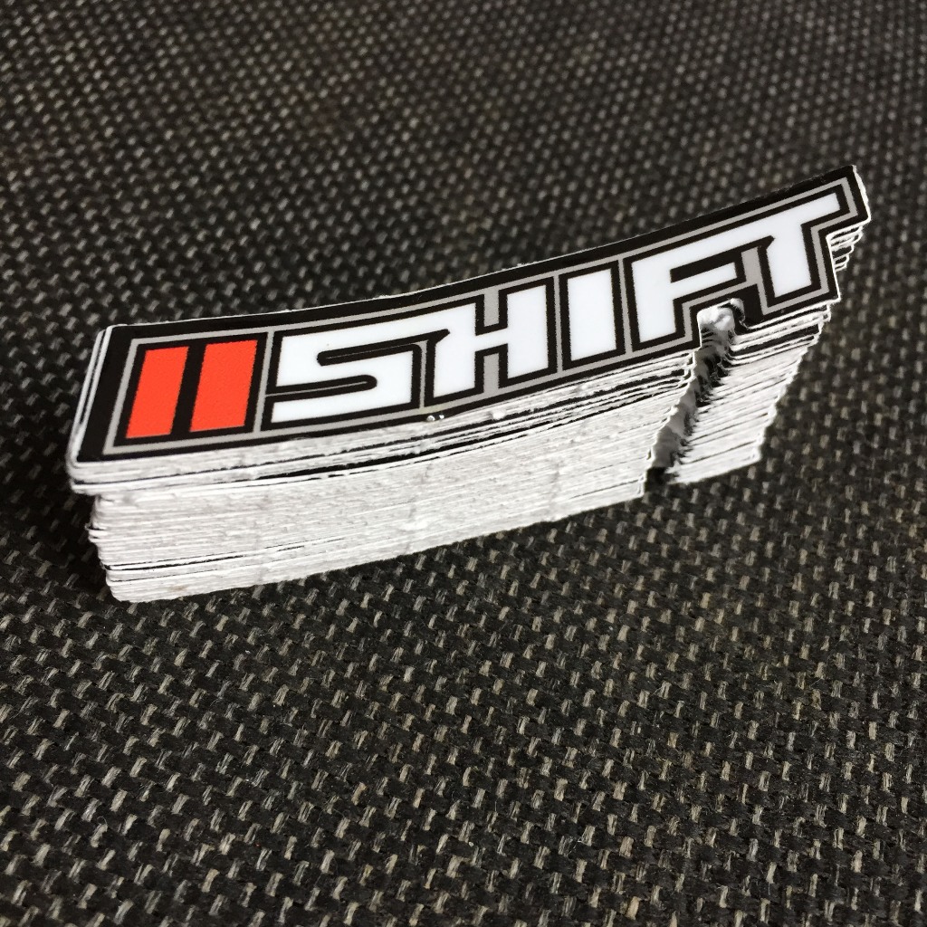 SHIFT [8X1.5cm] decal cao cấp chống nước, sắc nét, bền màu, dính chặt. Hình dán logo trang trí mọi nơi, in theo yêu cầu