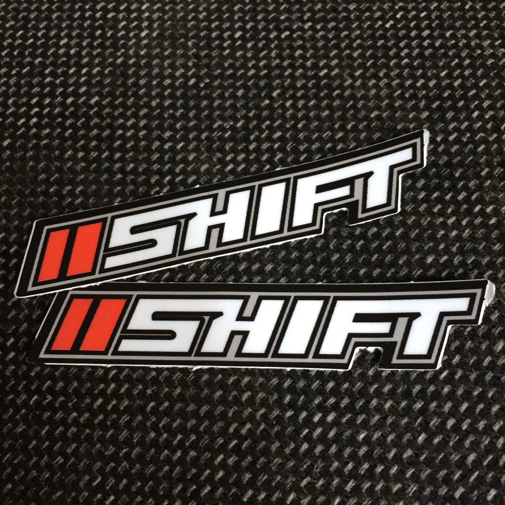 SHIFT [8X1.5cm] decal cao cấp chống nước, sắc nét, bền màu, dính chặt. Hình dán logo trang trí mọi nơi, in theo yêu cầu