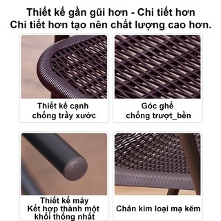 Ghế tựa mây giả bàn ghế thư giãn ngoài trời ghế ăn quán trà chống mưa nắng chắc chắn giảm 40%