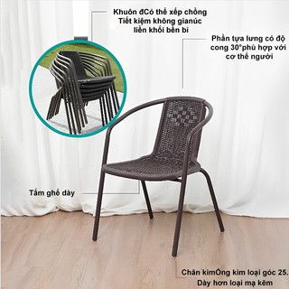 Ghế tựa mây giả bàn ghế thư giãn ngoài trời ghế ăn quán trà chống mưa nắng chắc chắn giảm 40%