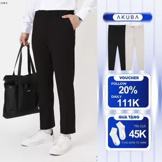 Quần Tây Nam Công Sở Hàn Quốc AKUBA Cao Cấp Slimfit Dáng Suông Cotton Dày Dặn Đi Học | 01K3008