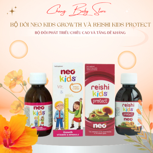 Bộ đôi phát triểu chiều cao và tăng đề kháng Neo Kids Growth và Reishi kids Protect