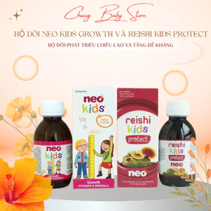 Bộ đôi phát triểu chiều cao và tăng đề kháng Neo Kids Growth và Reishi kids Protect