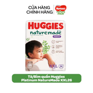 Tã/Bỉm quần Huggies NatureMade XXL26 (Trên 15kg)-Gói Jumbo 26 miếng