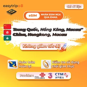 Easytripgo Trung Quốc Hồng Kông Macau esim Roaming Unlimited Data | 20-50GB | High Speed Travel Data