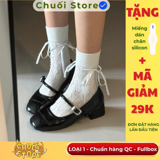 Giày lolita nữ da PU tổng hợp dệt vải đế cao su dễ thương đáng yêu nữ tính thanh lịch