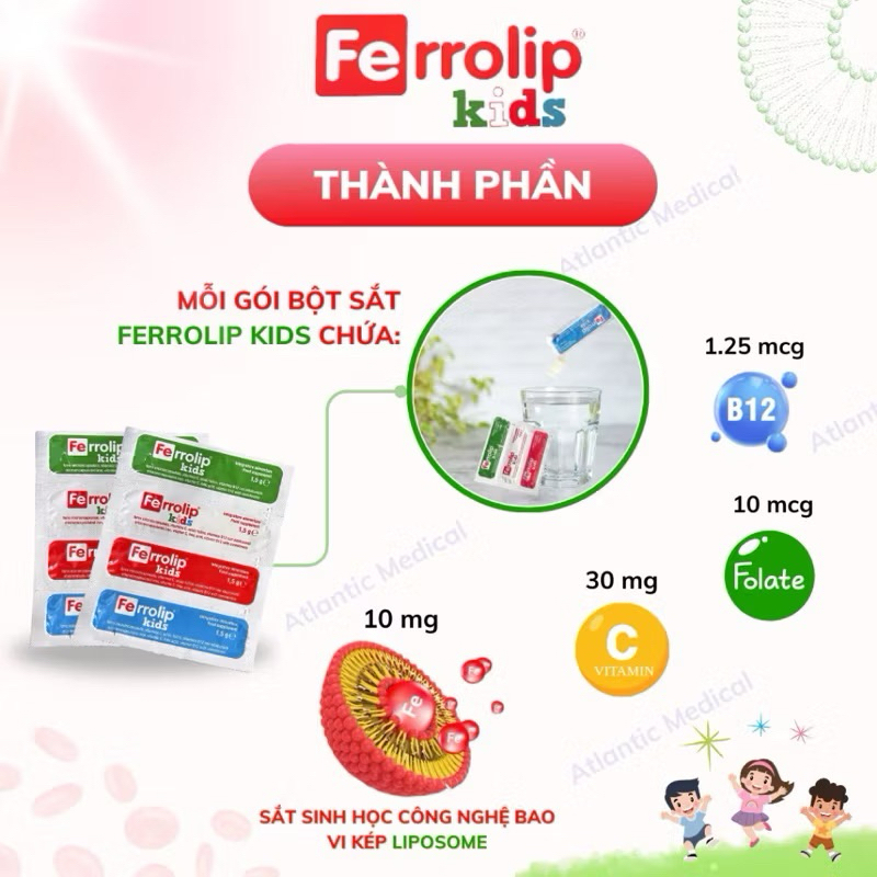 Sắt Ferrolip Bổ Sung Sắt Cho Trẻ Sơ Sinh và trẻ nhỏ hàng chính hãng date mới