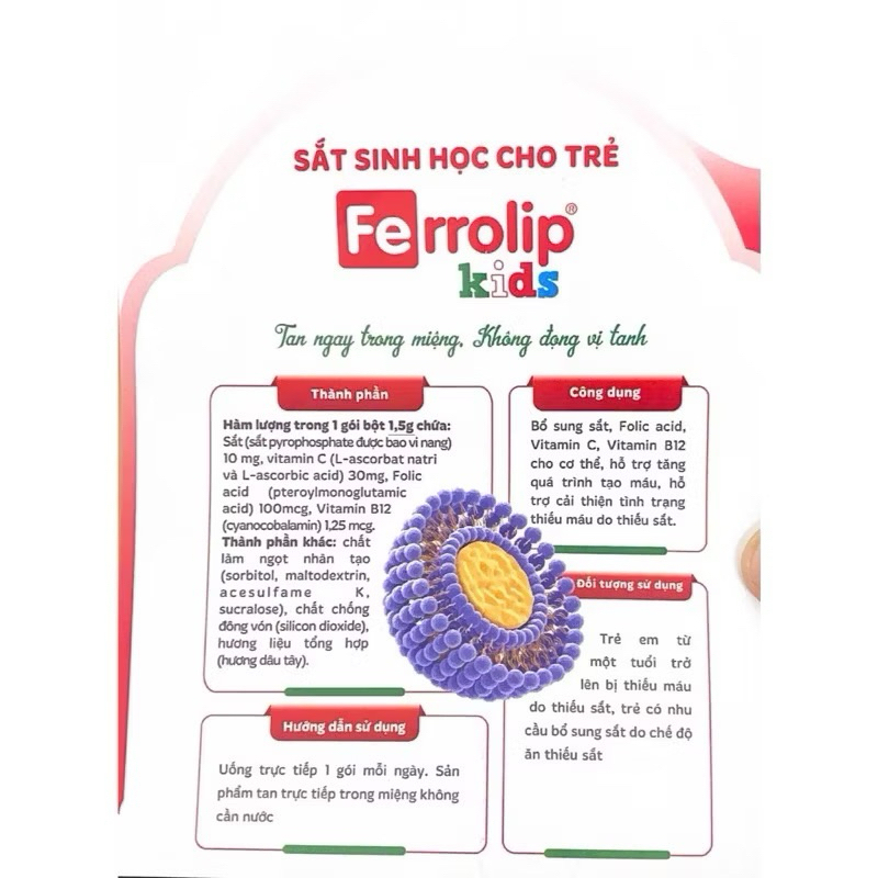 Sắt Ferrolip Bổ Sung Sắt Cho Trẻ Sơ Sinh và trẻ nhỏ hàng chính hãng date mới