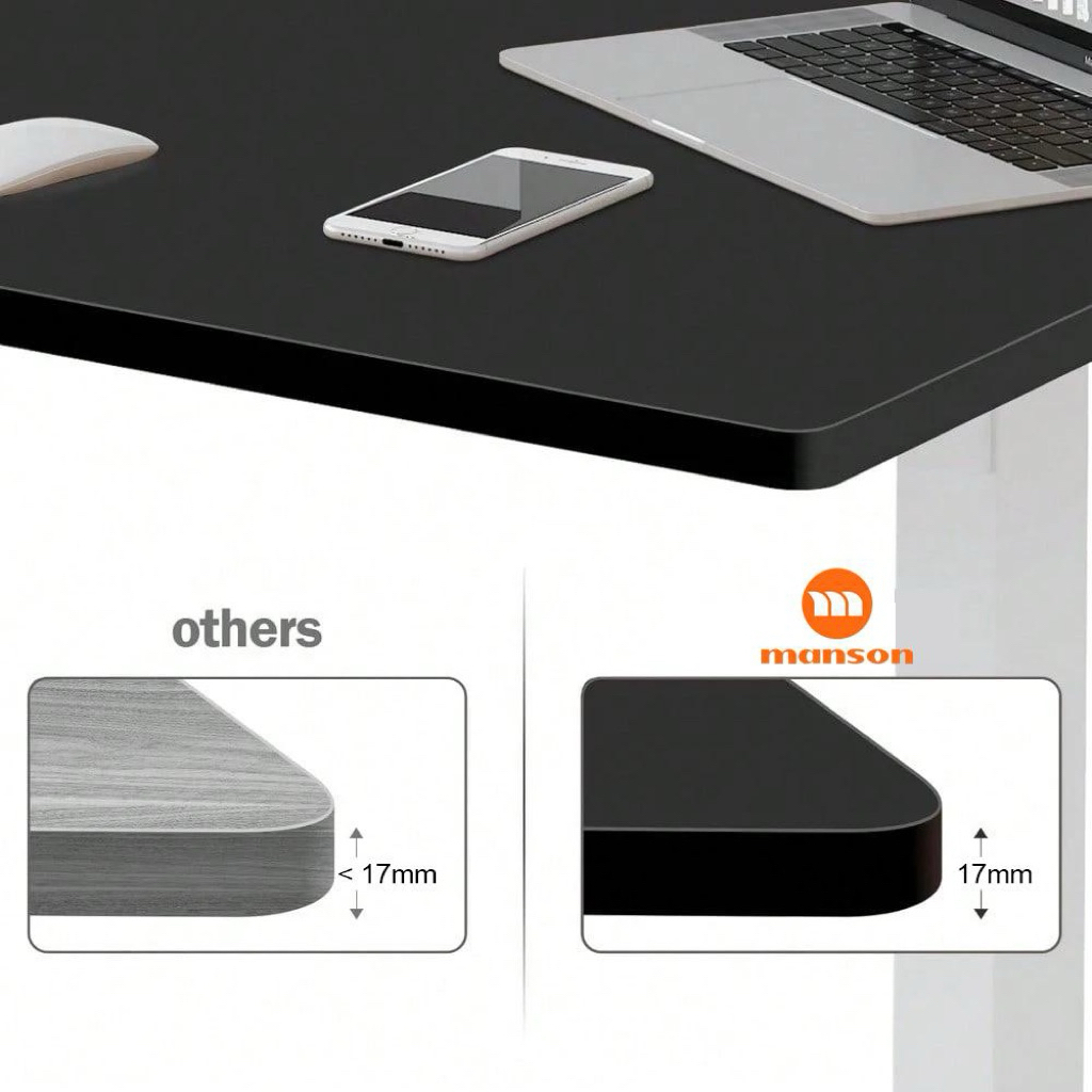 Mặt Bàn Gỗ MDF Manson Độ Dày 17mm, Bo Tròn 4 Cạnh - Kích Thước 1m2, 1m4, 1m6