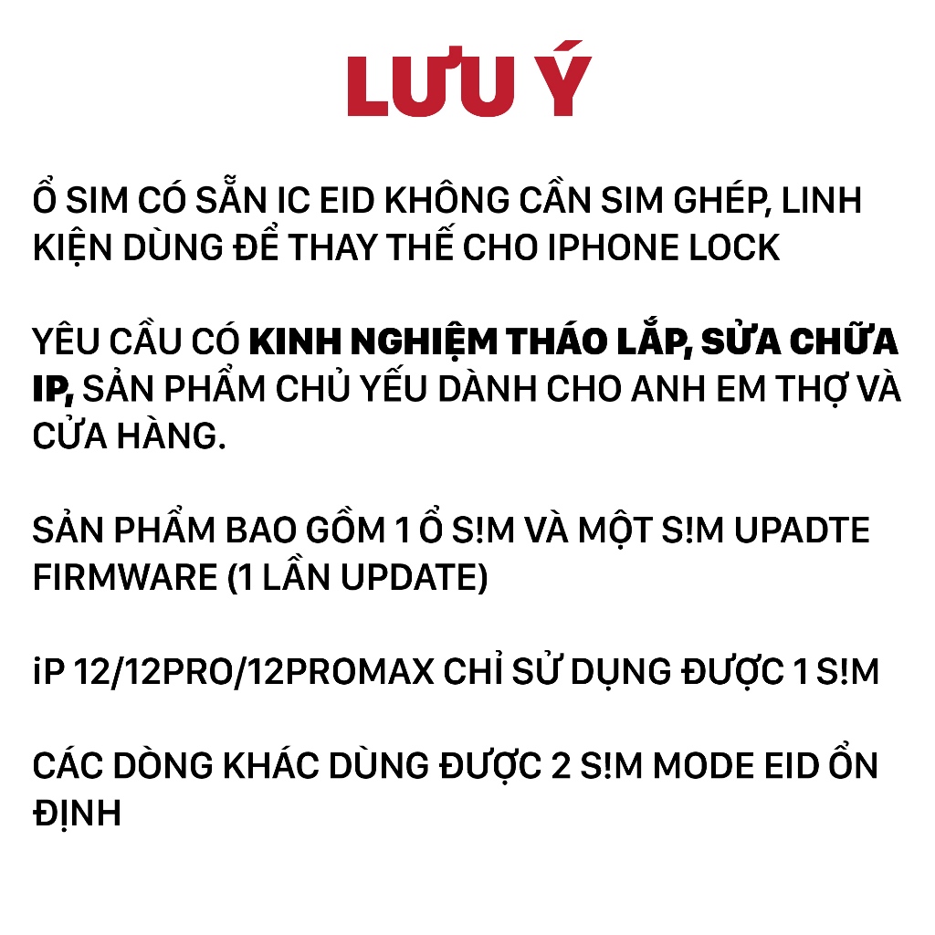 Ổ SIM IC EID cho iP Lock 12-16Promax, không cần sim ghép, không lỗi thông báo | BigBuy360 - bigbuy360.vn
