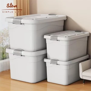 STON Hộp đựng nhựa Có Bánh Xe Hộp lưu trữ gia dụng Hộp Đựng Đồ Đa Năng Có Nắp Hộp Đựng Đồ Quần Áo
