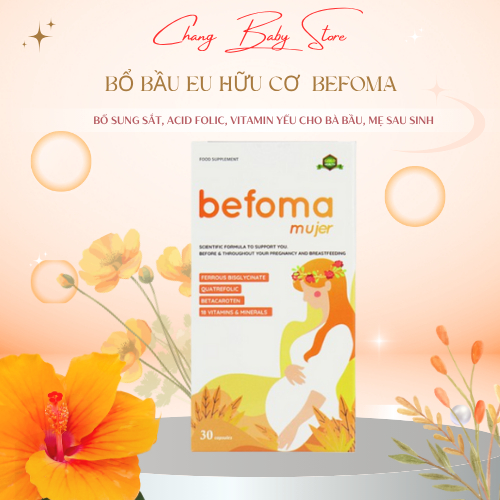 Befoma & DHA Hymega bổ sung Sắt, DHA, Vitamin yếu cho bà bầu, mẹ sau sinh hộp 30 viên