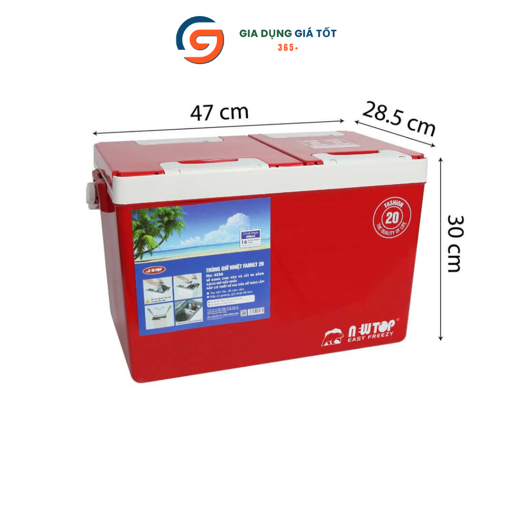 Thùng giữ nhiệt Song Long Family 20L cho gia đình - thùng đá du lịch, cắm trại, giữ lạnh tốt