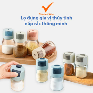 Lọ đựng gia vị thủy tinh nắp rắc thông minh tiện dụng cho nhà bếp gọn gàng sạch sẽ