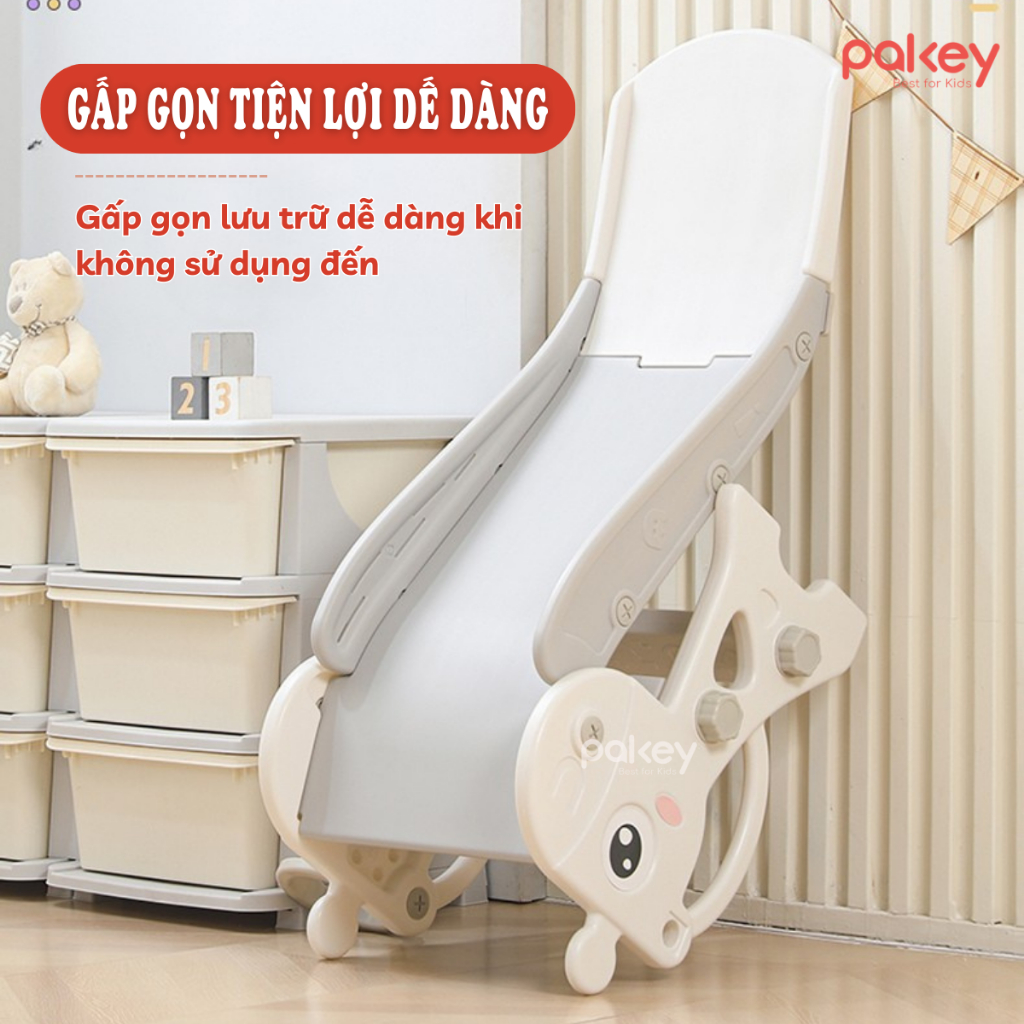 [XẢ HÀNG] Cầu Trượt Cho Bé Tặng kèm Bóng Rổ + Ném Vòng, Cầu Trượt Cho Bé Trai Bé Gái Gấp Gọn Tiện Lợi Chất Liệu An Toàn