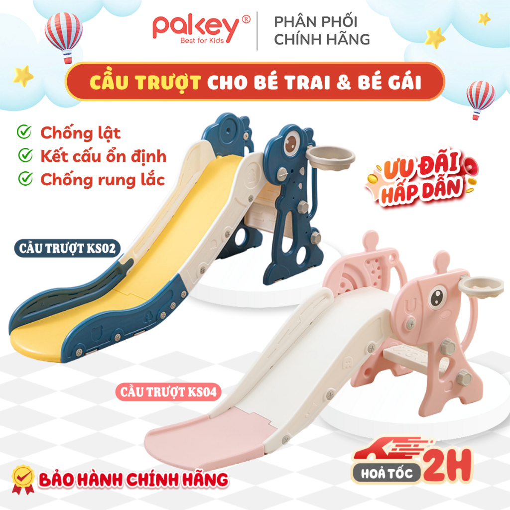 [XẢ HÀNG] Cầu Trượt Cho Bé Tặng kèm Bóng Rổ + Ném Vòng, Cầu Trượt Cho Bé Trai Bé Gái Gấp Gọn Tiện Lợi Chất Liệu An Toàn