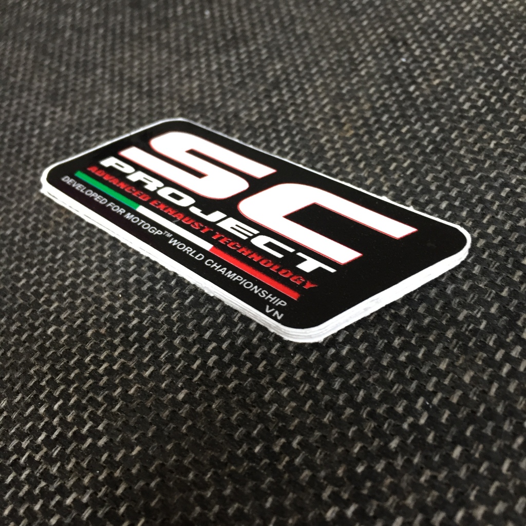 SC project[8x3cm] decal cao cấp chống nước, sắc nét, bền màu, dính chặt. Hình dán logo trang trí mọi nơi